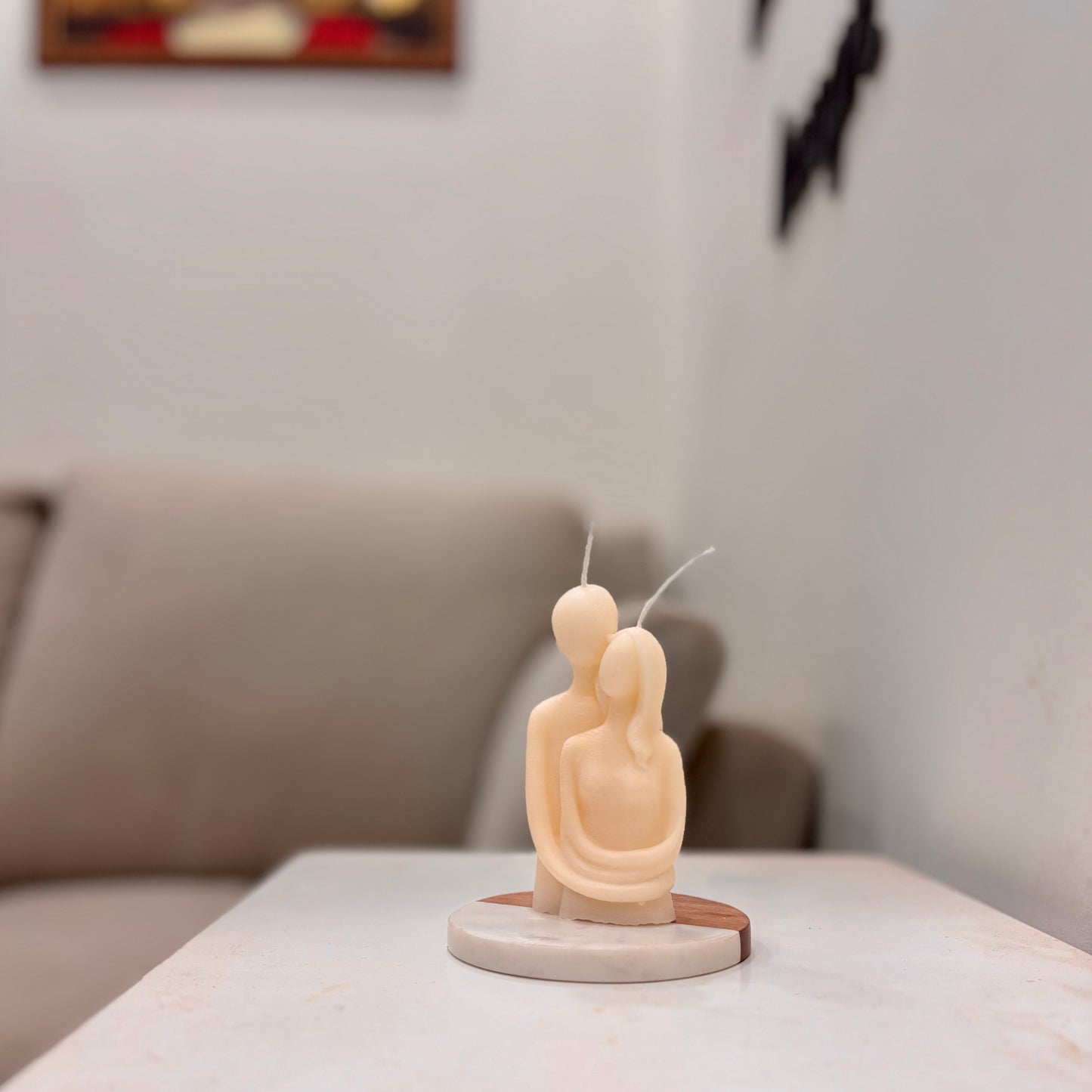 Couple Soy Wax Candle - Romantic Embrace Design