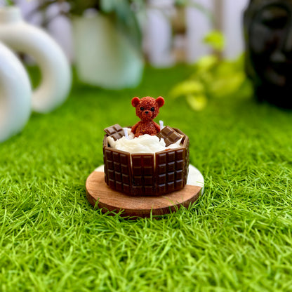 Handmade Teddy Bear Chocolate Cake Candle