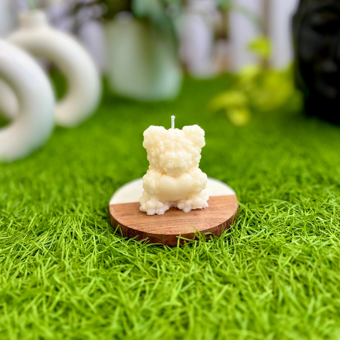 Handmade Big Teddy Bear Candle - Pack of 2