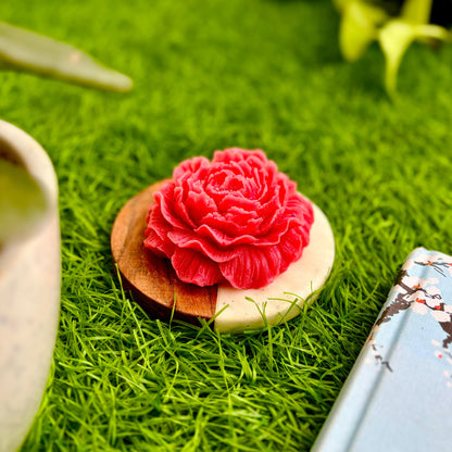 Rimgo Peony Flower Decorative Candles - Pack of 3