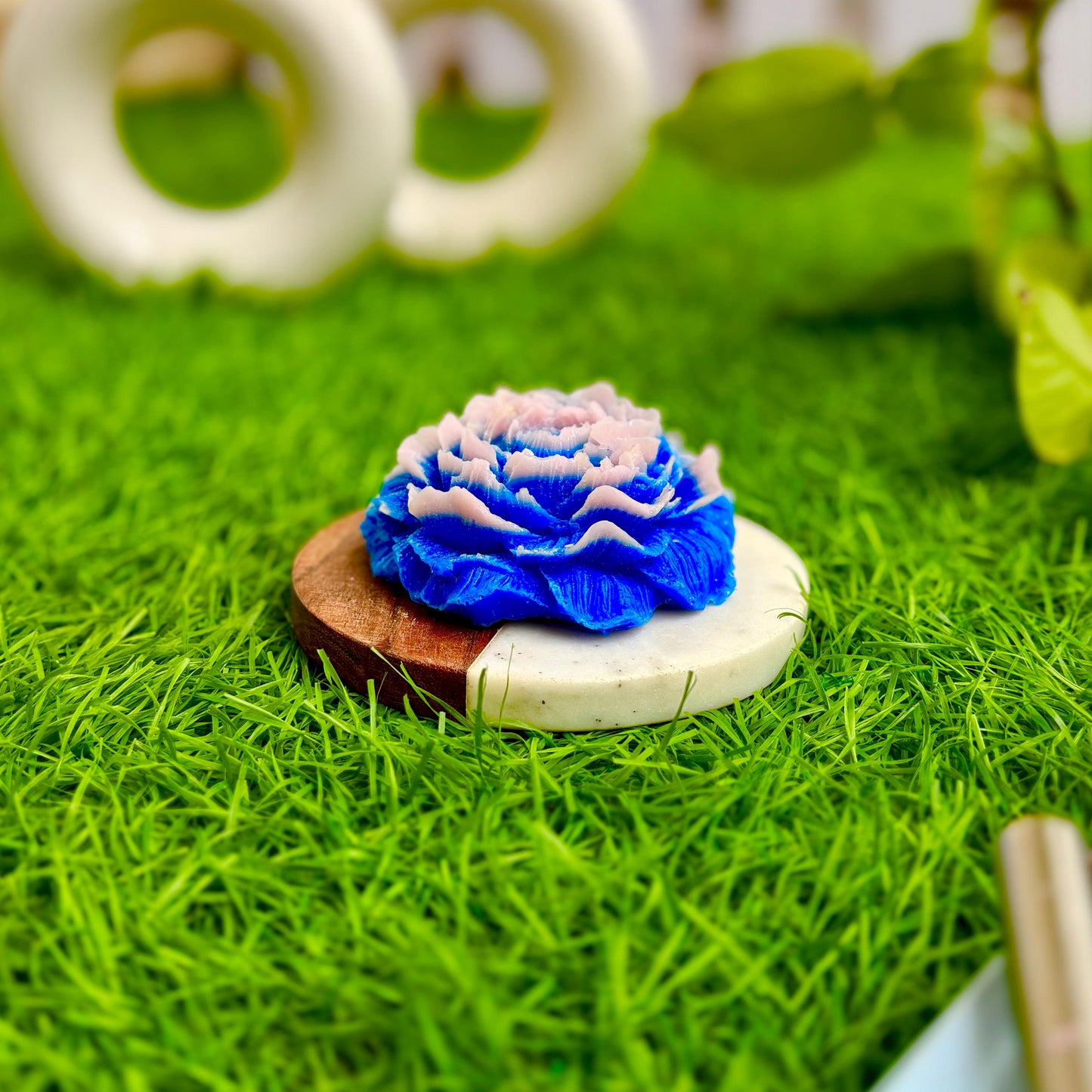 Rimgo Peony Flower Decorative Candles - Pack of 3